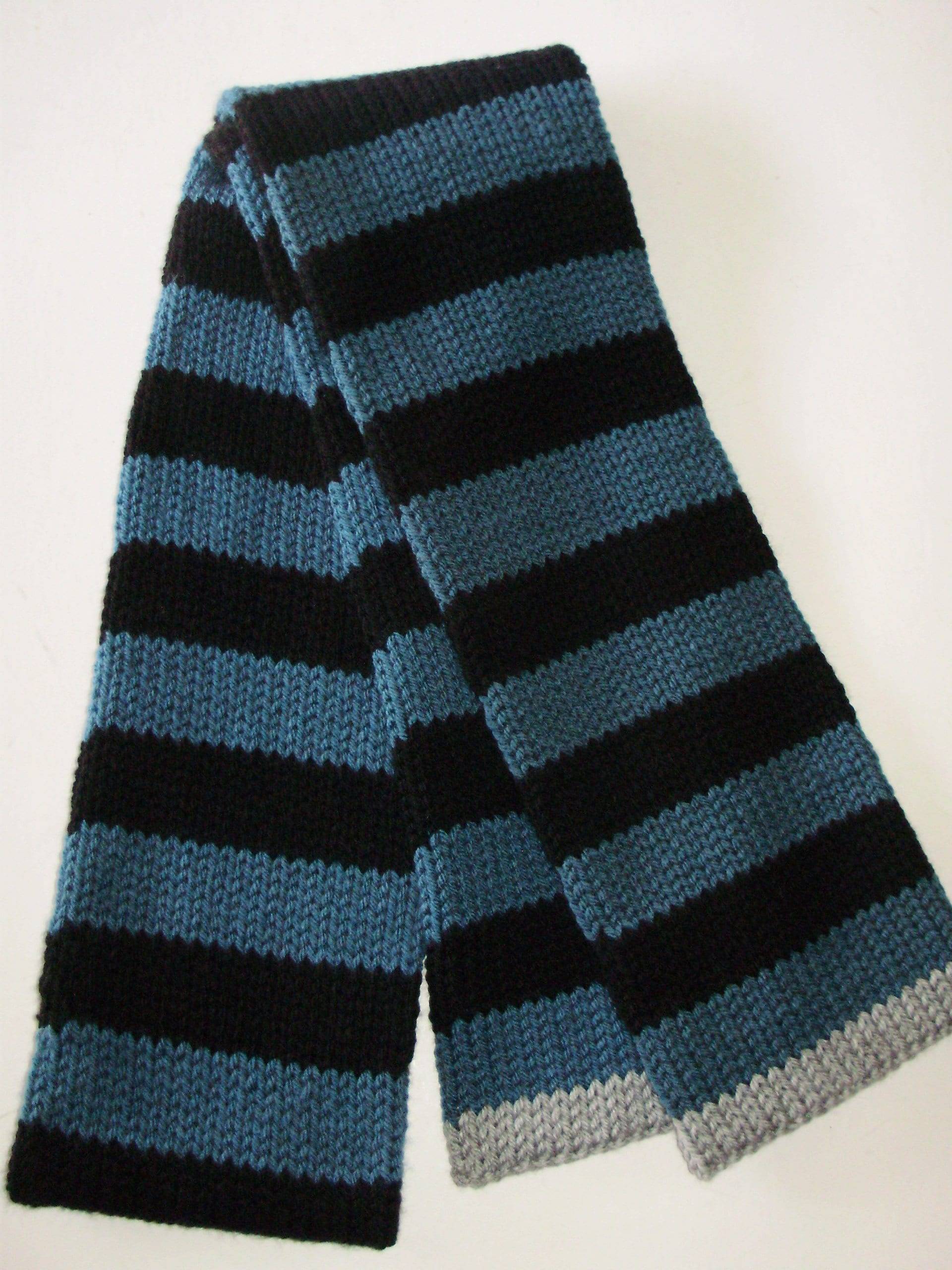 Doctor Who Night Schrecken Stil Schal Schwarz Teal Grau Cosplay Begleiter von ashleesknits