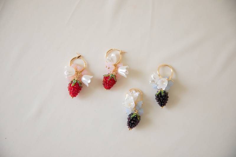 Brombeere Blumen Ohrringe | Himbeere Beeren Garten von ashlikitta