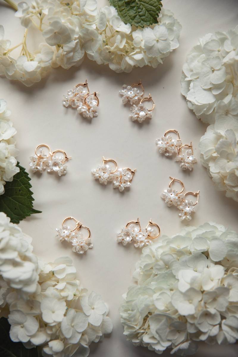 Hortensien Ohrringe | Blumen Garten Hochzeit Braut Schmuck Hortensien Ohrringe | Blumen Garten Hochzeit Braut Schmuck von ashlikitta
