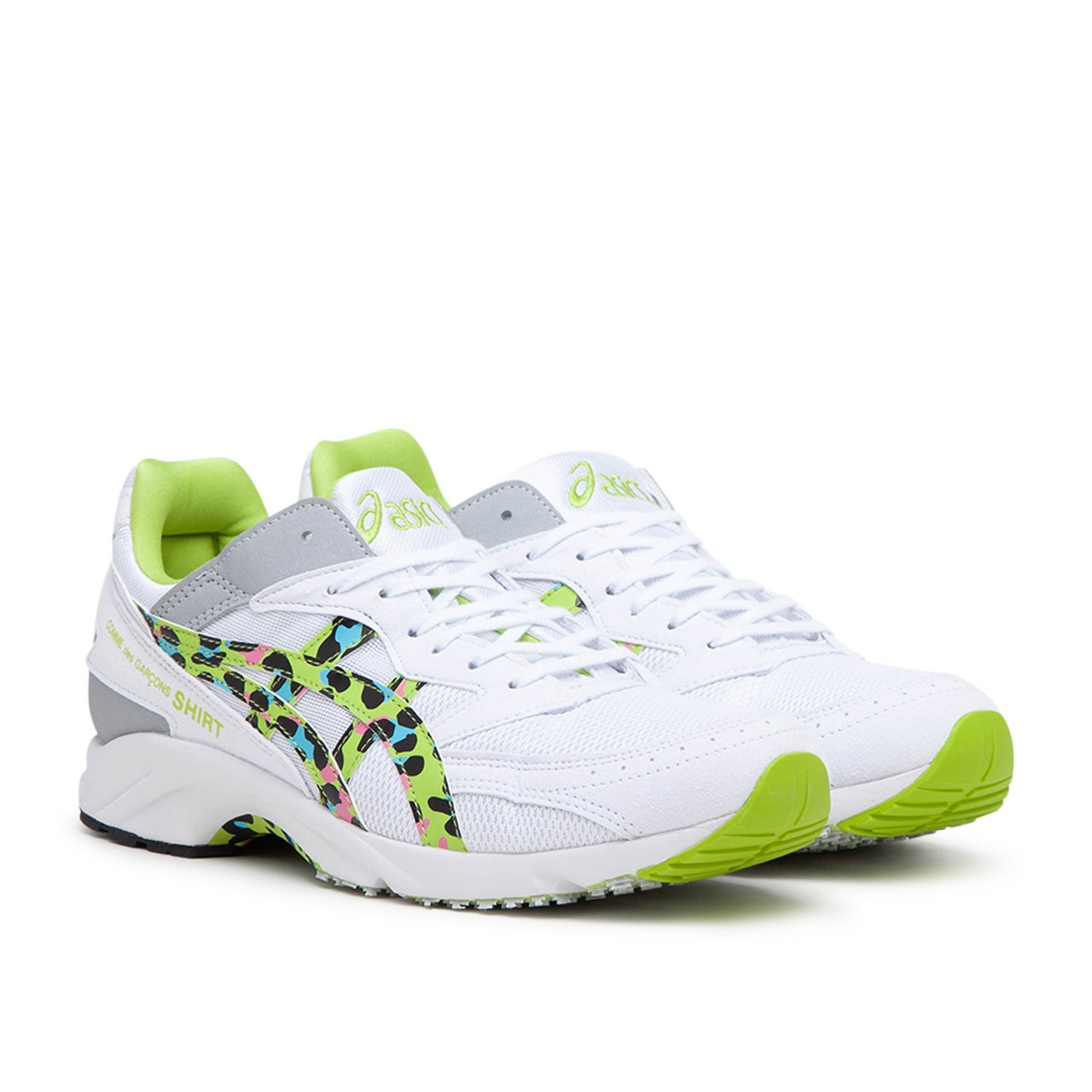 asics x comme des garçons shirt tarther (white/lime) von asics