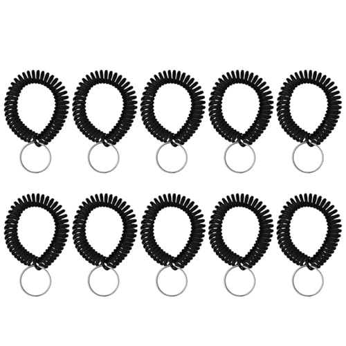 aspire 50 Stück Armband Schlüsselanhänger Fitness Spiral Schlüsselband mit Schlüsselring für Gepäck,Trauben von Schlüsseln von aspire