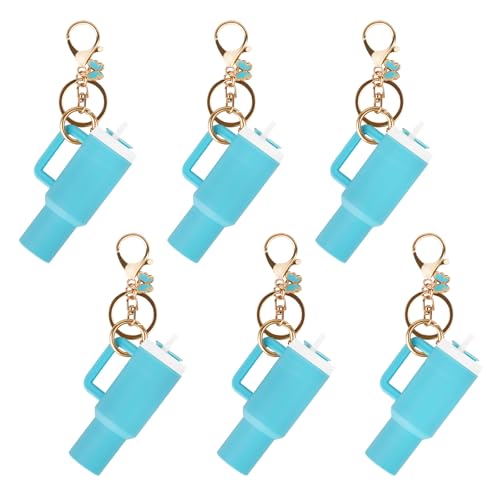 Aspire 6PCS Mini Tumbler -Schlüsselanhänger mit unterschiedlichem Charme, niedliche Tassenzubehör, Geldbeutel -Handtaschen -Rucksack -Charme für Lippenbalsam von aspire