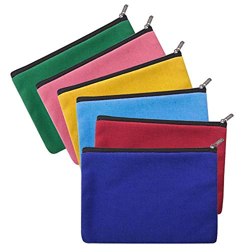 Aspire 6er-Pack Mehrzweck-Baumwoll-Canvas-Taschen, Make-up-Taschen 7" x 5" – sortiert, Weihnachtsgeschenktüte von aspire
