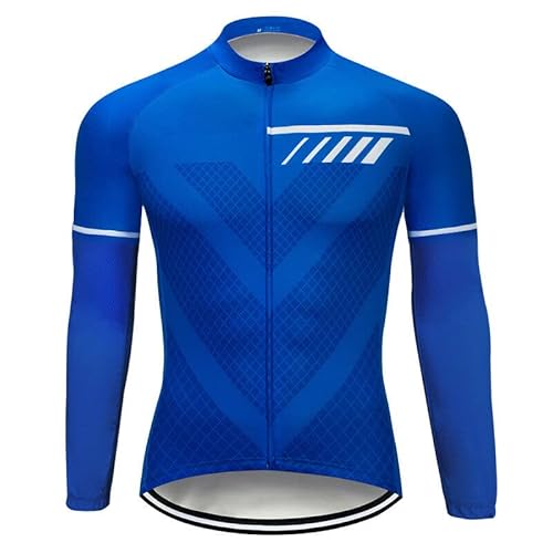 assocauicy Fahrradtrikot Herren Langarm Mit Fleece Atmungsaktiv & Schnell Trocknend Windbrecher Mit Reißverschluss Taschen von assocauicy