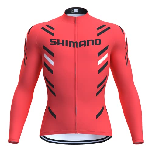 assocauicy Fahrradtrikot Herren Langarm Mit Fleece Atmungsaktiv & Schnell Trocknend Windbrecher Mit Reißverschluss Taschen von assocauicy