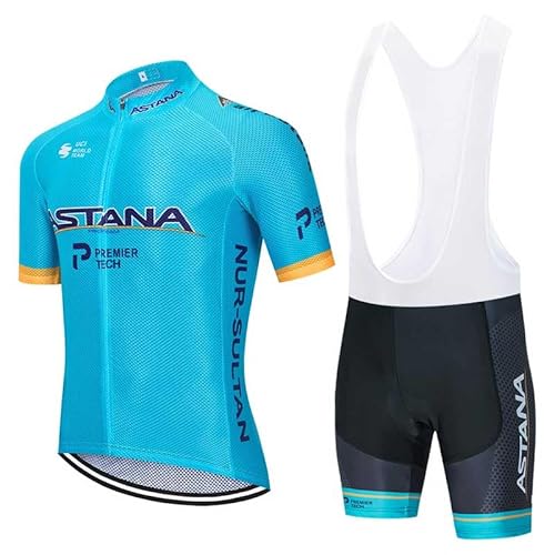 assocauicy Herren Fahrradbekleidung Set,Atmungsaktiv Schnelltrocknend Kurzarm Trikot Radhose Mit 3D Sitzpolster von assocauicy