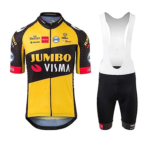 assocauicy Herren Fahrradbekleidung Set,Atmungsaktiv Schnelltrocknend Kurzarm Trikot Radhose Mit 3D Sitzpolster von assocauicy