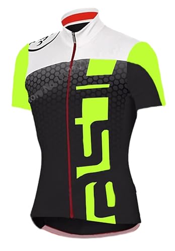 assocauicy Herren Fahrradtrikot Kurzarm Hochleistungs-Rennradtrikot Atmungsaktiv Radtrikot Radsportbekleidung mit 3 Taschen von assocauicy