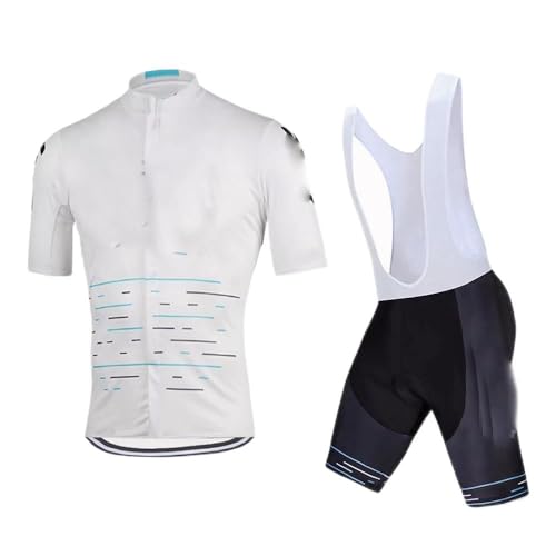 assocauicy Herren Fahrradtrikot Set Kurzarm Atmungsaktives Rennrad Trikot mit 4D-Gel-Polster Kompression Radsportbekleidung von assocauicy