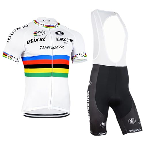 assocauicy Herren Fahrradtrikot Set Kurzarm Atmungsaktives Rennrad Trikot mit 4D-Gel-Polster Kompression Radsportbekleidung von assocauicy