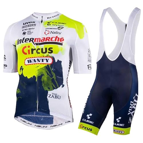assocauicy Herren Fahrradtrikot Set Kurzarm Atmungsaktives Rennrad Trikot mit 4D-Gel-Polster Kompression Radsportbekleidung von assocauicy