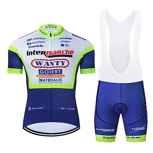 assocauicy Herren Kurzarm Fahrrad Trikot Set,Atmungsaktiv Schnell Trocknend Radtrikot Mit 4d Gel Gepolsterten Shorts Fahrradbekleidung Set von assocauicy
