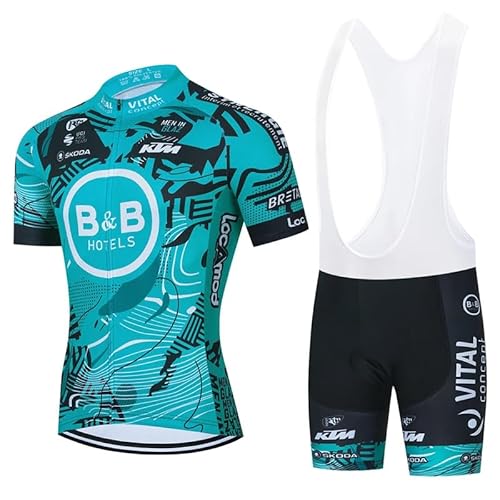 assocauicy Herren Kurzarm Fahrrad Trikot Set,Atmungsaktiv Schnell Trocknend Radtrikot Mit 4d Gel Gepolsterten Shorts Fahrradbekleidung Set von assocauicy