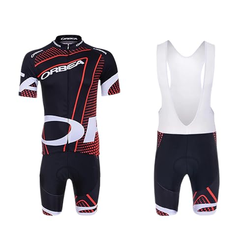 assocauicy Herren Kurzarm Fahrrad Trikot Set,Atmungsaktiv Schnell Trocknend Radtrikot Mit 4d Gel Gepolsterten Shorts Fahrradbekleidung Set von assocauicy