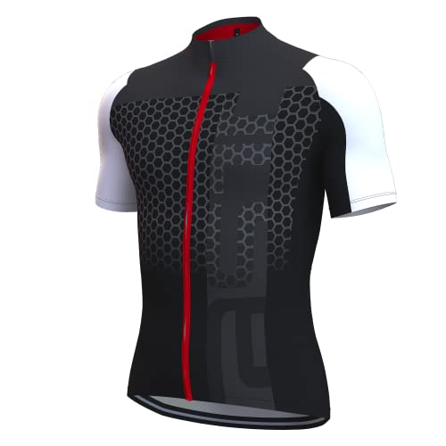 assocauicy Herren Fahrradtrikot Kurzarm Hochleistungs-Rennradtrikot Atmungsaktiv Radtrikot Radsportbekleidung mit 3 Taschen von assocauicy