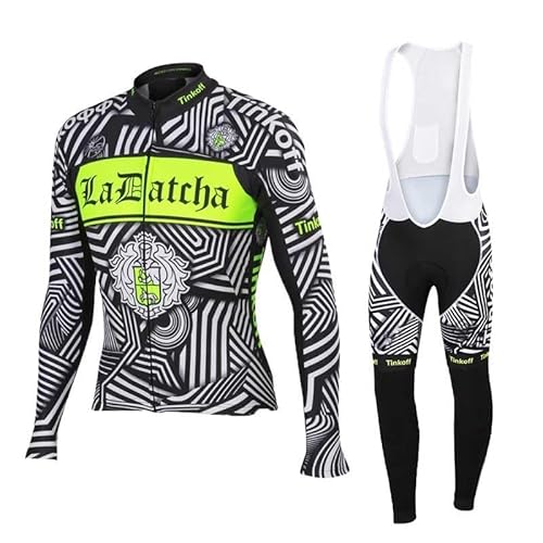 assocauicy Herren Radtrikot Langarm Radfahren Set，Bekleidung 3D Pad Pant Stretch Performance Baumwolle mit Taschen von assocauicy