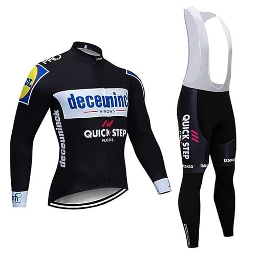 assocauicy Herren Radtrikot Langarm Radfahren Winter Mit Fleece,Long Pant Bekleidung Performance Baumwolle mit Taschen 4D Gel Pads von assocauicy