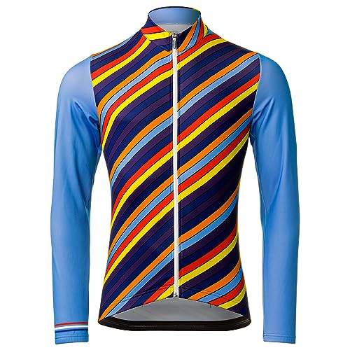 assocauicy Radtrikot Herren Langarm,Fahrrad Trikots Herren Atmungsaktives Fahrradtrikot HäLt Sie Warm,Rennrad Bekleidung Mit Taschen von assocauicy