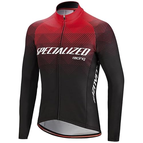 assocauicy Radtrikot Herren Langarm,Fahrrad Trikots Herren Atmungsaktives Fahrradtrikot HäLt Sie Warm,Rennrad Bekleidung Mit Taschen von assocauicy