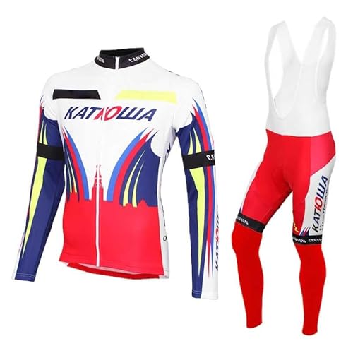 assocauicy Radtrikot Herren Langarm Set,Fahrradtrikot Herren Herbst Atmungsaktive Cycling Jersey Schnell,Fahrradhose mit 4D Sitzpolster von assocauicy