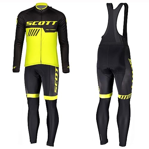 assocauicy Rennrad Trikot Herren Langarm Set Winter,Radlerhose mit Sitzpolster aus Atmungsaktiv und Schnell Trockend von assocauicy