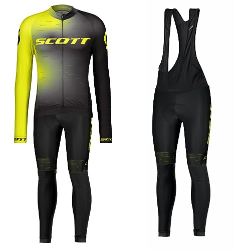 assocauicy Rennrad Trikot Herren Langarm Set Winter,Radlerhose mit Sitzpolster aus Atmungsaktiv und Schnell Trockend von assocauicy