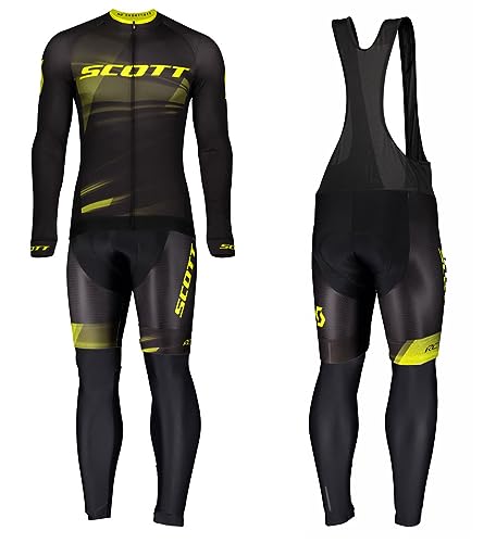 assocauicy Rennrad Trikot Herren Langarm Set Winter,Radlerhose mit Sitzpolster aus Atmungsaktiv und Schnell Trockend von assocauicy