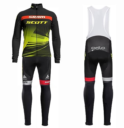 assocauicy Rennrad Trikot Herren Langarm Set Winter,Radlerhose mit Sitzpolster aus Atmungsaktiv und Schnell Trockend von assocauicy