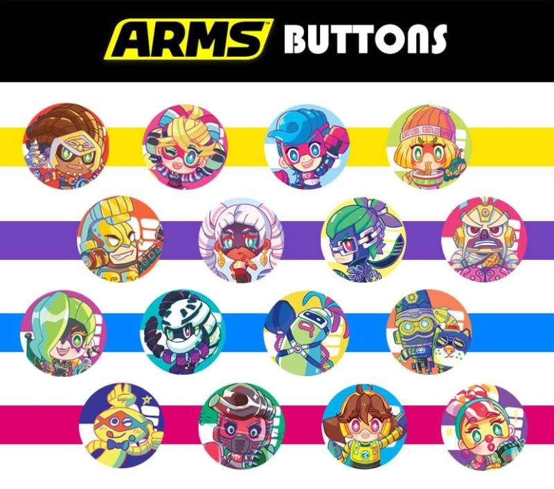 Arms | Nintendo Button Buttons - Alle 15 Zeichen + Biff Arms | Nintendo Button Buttons - Alle 15 Zeichen + Biff von astropill