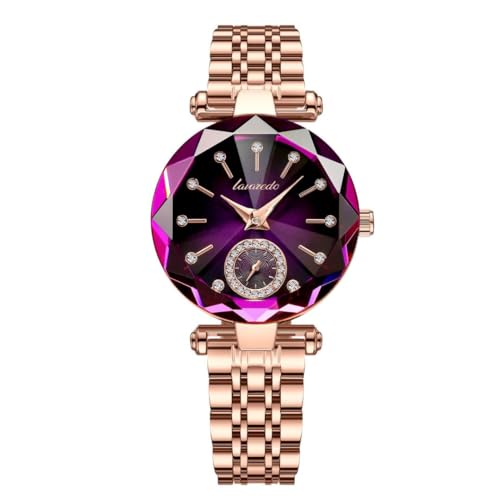 aswan watch Damen Analog Quarz Armbanduhr mit Edelstahlarmband, 2 Zeiger, 32 mm Gehäusegröße,Geschliffenes Uhrenglas von aswan watch