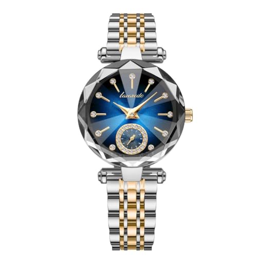 aswan watch Damen Analog Quarz Armbanduhr mit Edelstahlarmband, 2 Zeiger, 32 mm Gehäusegröße,Geschliffenes Uhrenglas von aswan watch