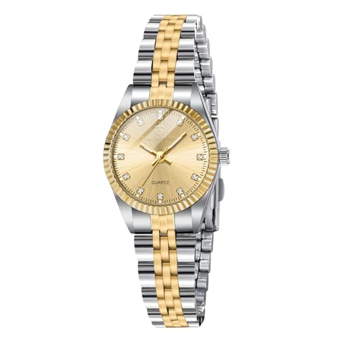 aswan watch Damen Analog Quarz Armbanduhr mit Edelstahlarmband, 3 Zeiger, 26 mm Gehäusegröße,Klein von aswan watch