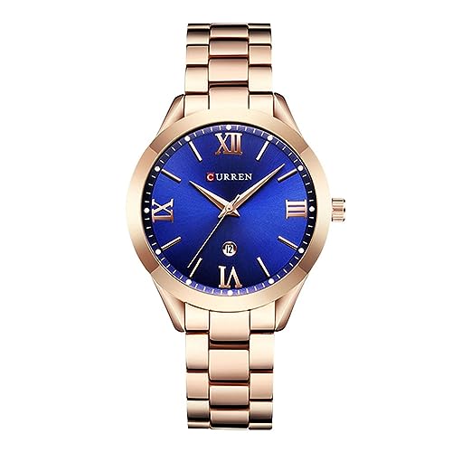 aswan watch Damen Analog Quarz Armbanduhr mit Edelstahlarmband, Datum, 3 Zeiger, 36 mm Gehäusegröße von aswan watch