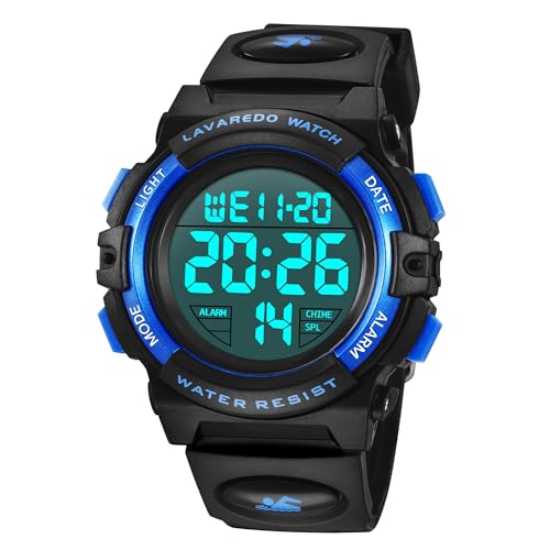 aswan watch Digitaluhr Kinder Jungen mit Wecker,Stoppuhr,LED Licht,Datum-Sport Armbanduhr mit Silikonarmband-M von aswan watch