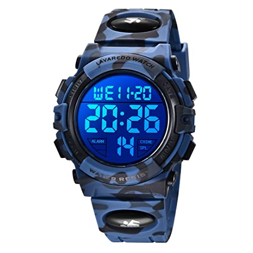 aswan watch Digitaluhr Kinder Jungen mit Wecker,Stoppuhr,LED Licht,Datum-Sport Armbanduhr mit Silikonarmband-M von aswan watch