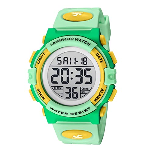 aswan watch Digitaluhr Kinder Jungen mit Wecker,Stoppuhr,LED Licht,Datum-Sport Armbanduhr mit Silikonarmband-M von aswan watch