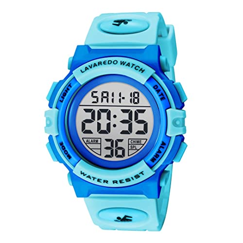 aswan watch Digitaluhr Kinder Jungen mit Wecker,Stoppuhr,LED Licht,Datum-Sport Armbanduhr mit Silikonarmband-M von aswan watch