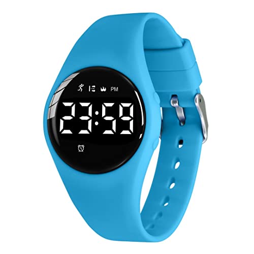 aswan watch Digitaluhr Kinder Mädchen Jungen mit Schrittzähler,Wecker,Stoppuhr, Licht,Datum-Sport Armbanduhr ohne App und Handy mit Silikonarmband von aswan watch