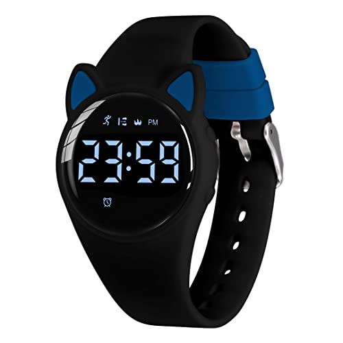 aswan watch Digitaluhr Kinder Mädchen Jungen mit Schrittzähler,Wecker,Stoppuhr, Licht,Datum-Sport Armbanduhr ohne App und Handy mit Silikonarmband von aswan watch