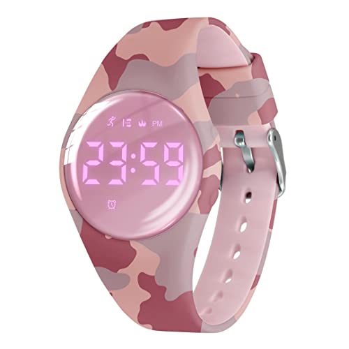 aswan watch Digitaluhr Kinder Mädchen Jungen mit Schrittzähler,Wecker,Stoppuhr, Licht,Datum-Sport Armbanduhr ohne App und Handy mit Silikonarmband von aswan watch