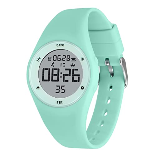 aswan watch Digitaluhr Kinder Mädchen Jungen mit Schrittzähler,Wecker,Stoppuhr, Licht,Datum-Sport Armbanduhr ohne App und Handy mit Silikonarmband von aswan watch