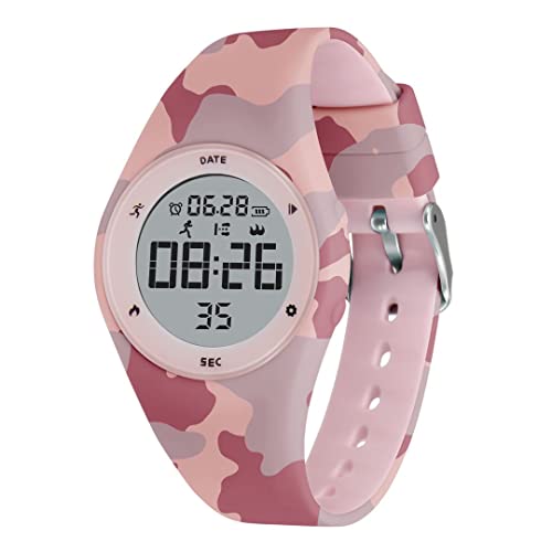 aswan watch Digitaluhr Kinder Mädchen Jungen mit Schrittzähler,Wecker,Stoppuhr, Licht,Datum-Sport Armbanduhr ohne App und Handy mit Silikonarmband von aswan watch