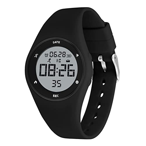 aswan watch Digitaluhr Kinder Mädchen Jungen mit Schrittzähler,Wecker,Stoppuhr, Licht,Datum-Sport Armbanduhr ohne App und Handy mit Silikonarmband von aswan watch