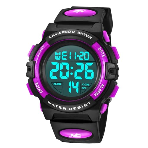 aswan watch Digitaluhr Kinder Mädchen Jungen mit Wecker,Stoppuhr,LED Licht,Datum-Sport Armbanduhr mit Silikonarmband-M von aswan watch