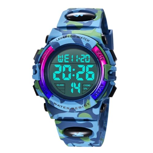 aswan watch Digitaluhr Kinder Mädchen Jungen mit Wecker,Stoppuhr,LED Licht,Datum-Sport Armbanduhr mit Silikonarmband von aswan watch