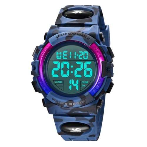 aswan watch Digitaluhr Kinder Mädchen Jungen mit Wecker,Stoppuhr,LED Licht,Datum-Sport Armbanduhr mit Silikonarmband von aswan watch