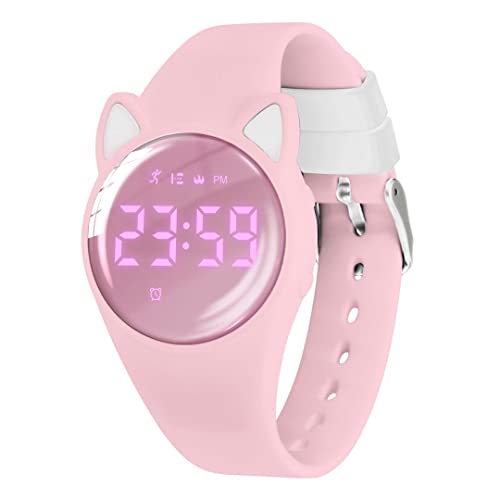 aswan watch Digitaluhr Kinder Mädchen mit Schrittzähler,Wecker,Stoppuhr, Licht,Datum-Sport Armbanduhr ohne App und Handy mit Silikonarmband von aswan watch