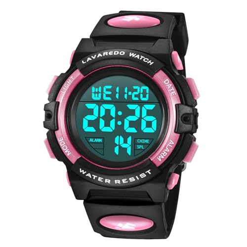 aswan watch Digitaluhr Kinder Mädchen mit Wecker,Stoppuhr,LED Licht,Datum-Sport Armbanduhr mit Silikonarmband-M von aswan watch