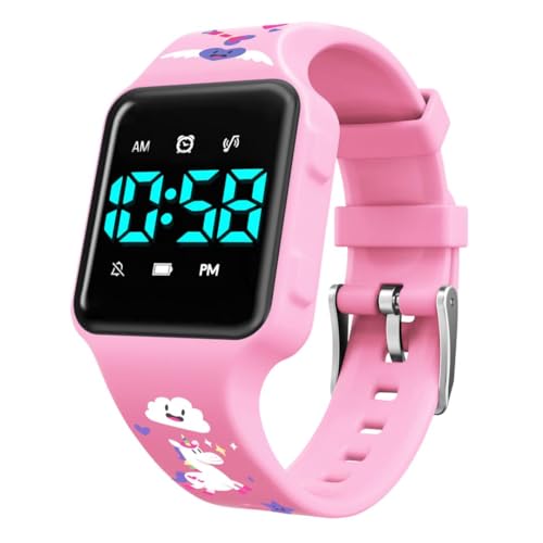 aswan watch Digitaluhr für Töpfchentraining, Trinkwasser und Händewaschen mit 15 Weckern, Countdown, Vibration, Musik,Silikonarmband - Armbanduhr für Mädchen und Jungen von aswan watch