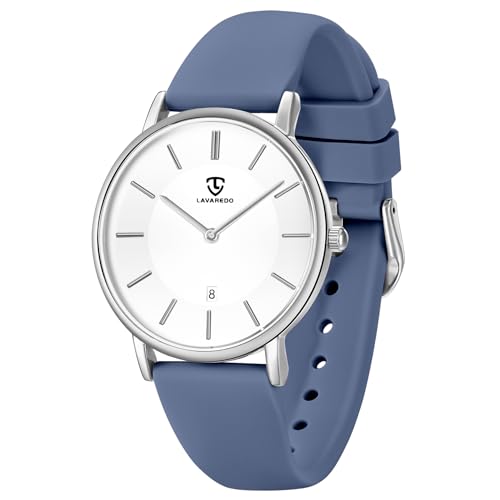 aswan watch Flache Damen Analog Quarz Armbanduhr mit Silikonarmband, Datum, 2 Zeiger, 39 mm Gehäusegröße aswan watch Flache Damen Analog Quarz Armbanduhr mit Silikonarmband, Datum, 2 Zeiger, 39 mm Gehäusegröße von aswan watch